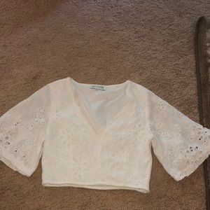 White eyelet crop top!